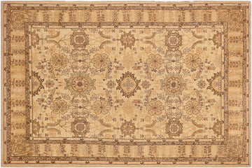 handmade Traditional Kafkaz Chobi Ziegler Beige Tan Hand Knotted RECTANGLE 100% WOOL area rug 9 x 13